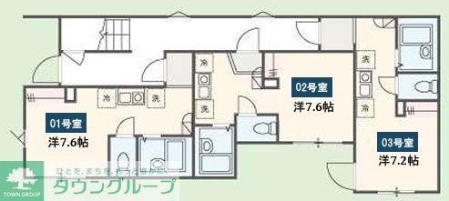 MELDIA海老名(ワンルーム/1階)の間取り写真