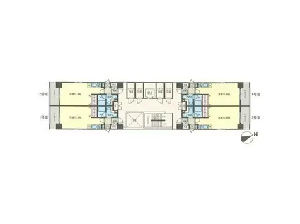 コンフォール・パレス(1K/4階)の間取り写真