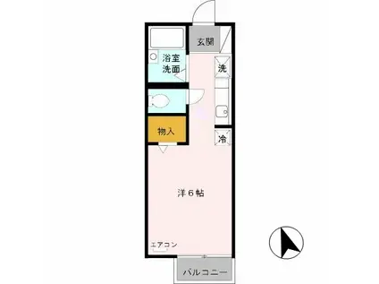 シティパル大宮B棟(ワンルーム/2階)の間取り写真