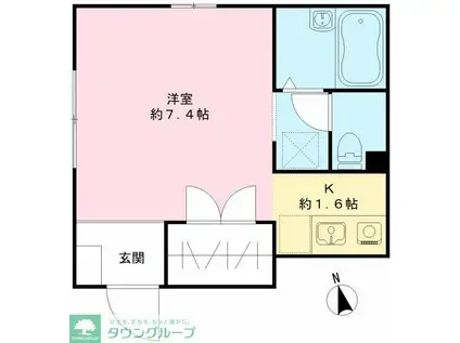 グリーングラス北新宿(ワンルーム/1階)の間取り写真