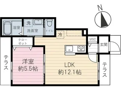 アーバンドエル駒込(1LDK/1階)の間取り写真