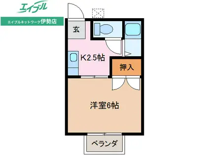 ロイヤルキクエイ(1K/2階)の間取り写真