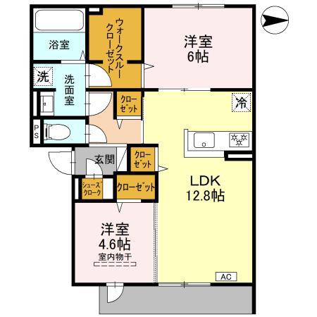 シエル・クレール(2LDK/2階)の間取り写真