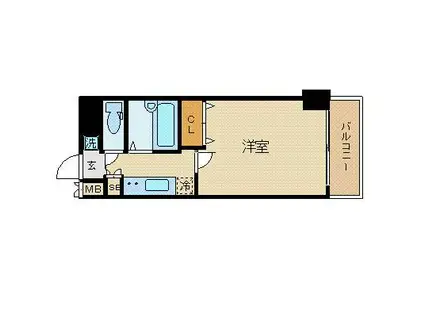 エステムプラザ神楽坂ノース RESIDENCE(1K/2階)の間取り写真