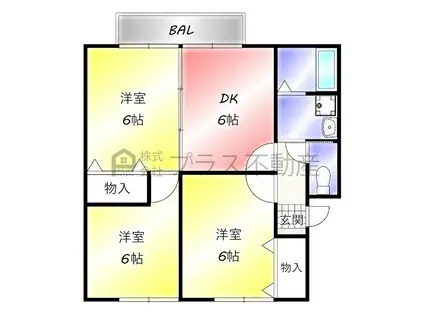 ガンダーラ光(3DK/2階)の間取り写真