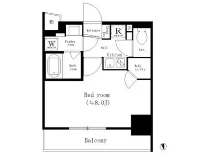 パークキューブ新板橋(1K/5階)の間取り写真