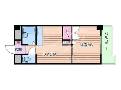 MSR天満東ローズコーポ天満東(1DK/10階)の間取り写真