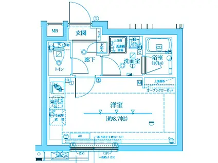 MAXIV BASIC 横浜吉野町(ワンルーム/5階)の間取り写真