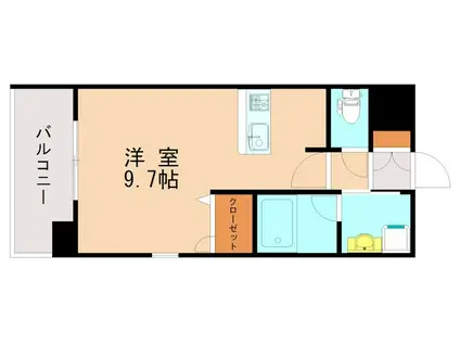 エンクレスト香椎参道(ワンルーム/5階)の間取り写真