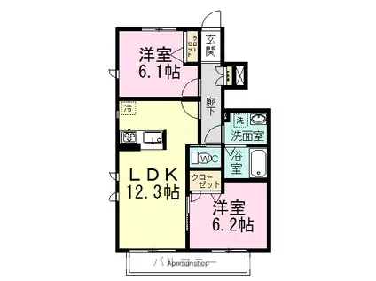 グランステージIII(2LDK/1階)の間取り写真
