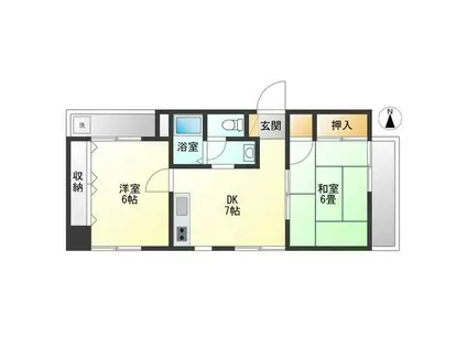 フラッツ美和(2DK/1階)の間取り写真