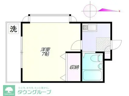 ラポア杉本(1K/3階)の間取り写真