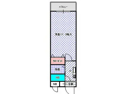 メゾンジュネス(1K/3階)の間取り写真