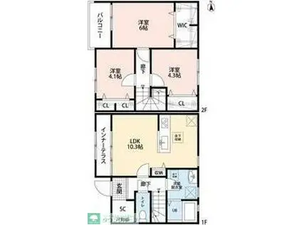 リーブルファイン羽生中央I(3LDK/1階)の間取り写真