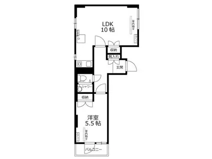 麹町パーソナルハウス(1LDK/4階)の間取り写真