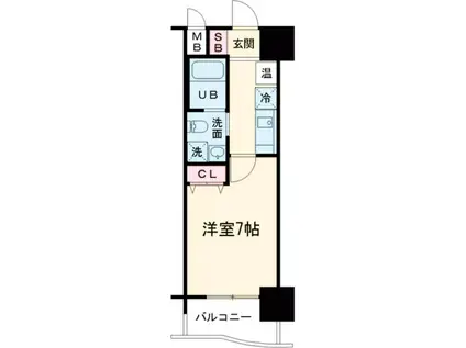 アドバンス神戸プラージュ(1K/9階)の間取り写真