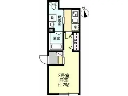 ソレイユハイム鷹取(1K/1階)の間取り写真