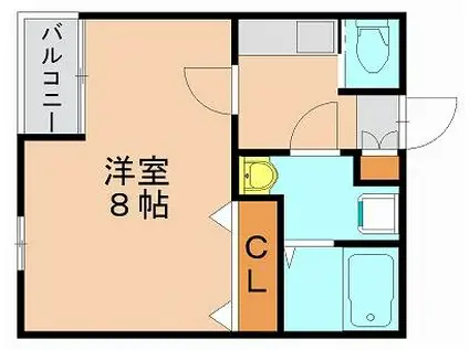 クレフラスト吉塚(1K/1階)の間取り写真