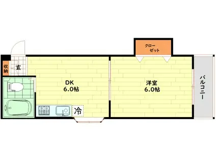 アーバンアベニュー(1DK/4階)の間取り写真