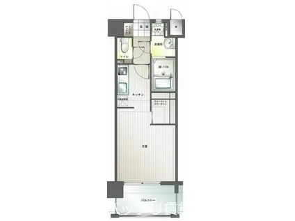 エンクレスト博多III(1K/13階)の間取り写真