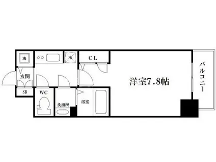 サムティ夕凪ルクサス(1K/6階)の間取り写真