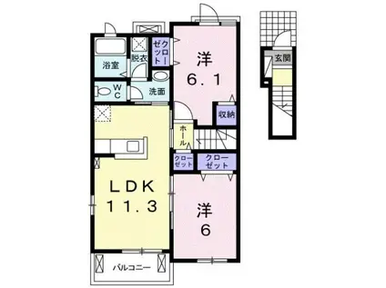 Y PLACE III(2LDK/2階)の間取り写真