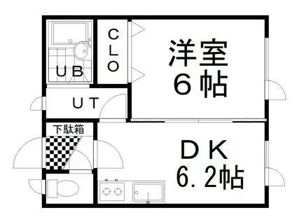 チェリー文苑(1DK/1階)の間取り写真
