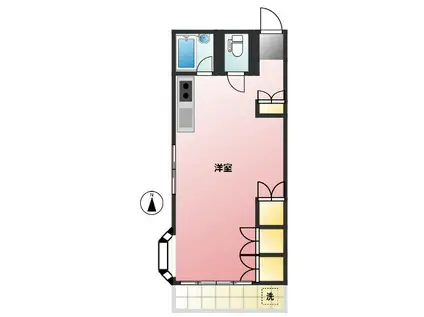 藤ハウス(ワンルーム/2階)の間取り写真