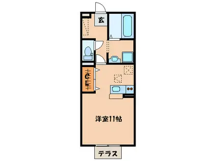 グランシャリオ(ワンルーム/1階)の間取り写真