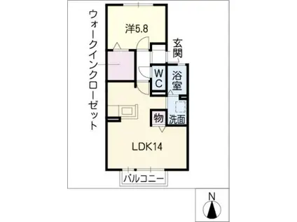 スリーズパルク(1LDK/1階)の間取り写真