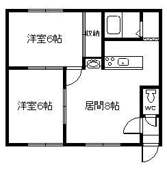 ランクル132(2LDK/2階)の間取り写真