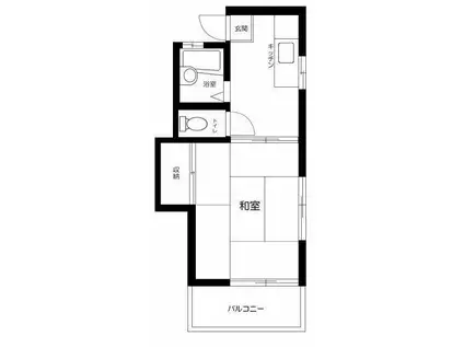 プチテール駒場(1K/2階)の間取り写真