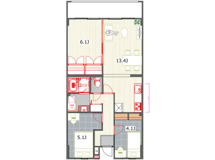ルワージュ企救丘(3LDK/3階)の間取り写真