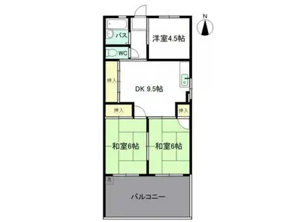 コーポ鈴木(3DK/2階)の間取り写真