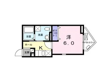 オランジェリー(1K/1階)の間取り写真