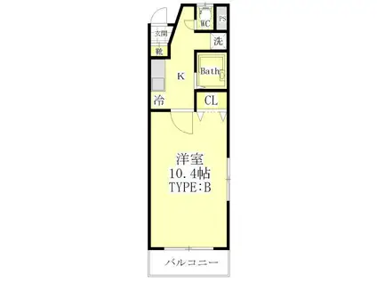 メゾン南昭和B(1K/2階)の間取り写真