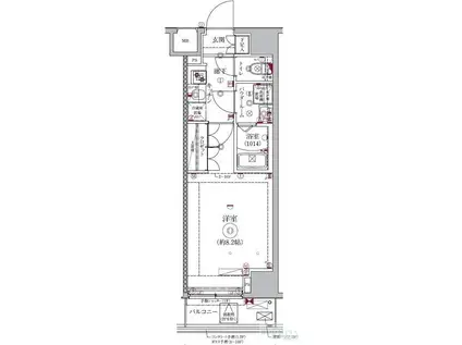 セジョリ新宿西落合(1K/7階)の間取り写真