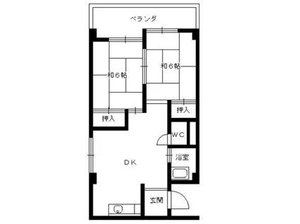 小林ビル(2DK/1階)の間取り写真