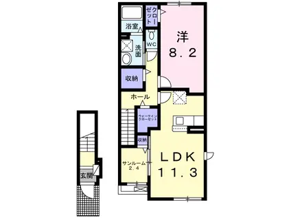 GARDEN 8841(1LDK/2階)の間取り写真