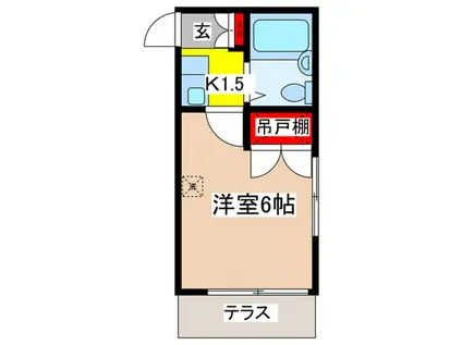 ひのきコーポ(1K/1階)の間取り写真