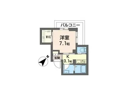 ブリエ中目黒(1K/3階)の間取り写真