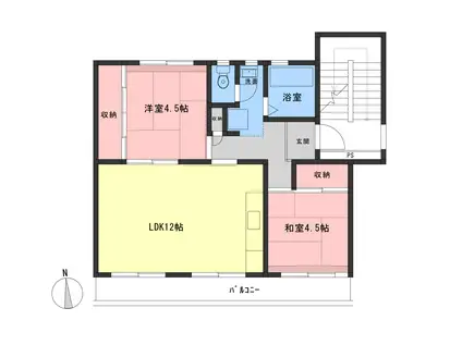 芝山団地19-204(2LDK/2階)の間取り写真