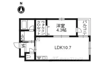 DEAR COURT 野里(1LDK/2階)の間取り写真