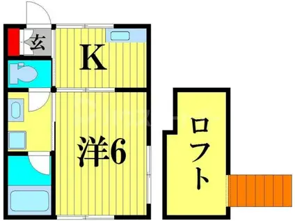 スマートコンパクト小根本(1K/2階)の間取り写真
