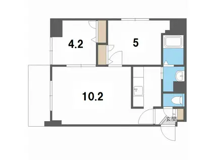 ライラックヒルズ厚別(2LDK/6階)の間取り写真
