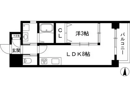 VAINQUEUR(1LDK/4階)の間取り写真
