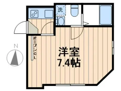 イーグルAOI(1K/3階)の間取り写真