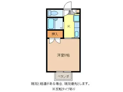 グランデカペロ(1K/1階)の間取り写真