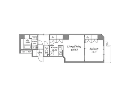 南堀江アパートメントグランデ(1LDK/8階)の間取り写真