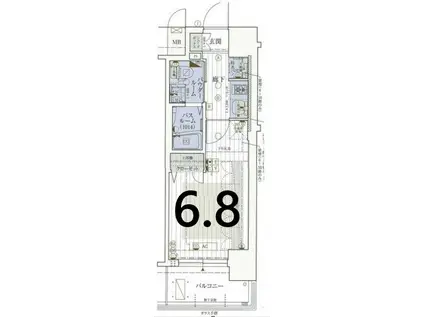 エステムコート梅田・天神橋IIIアヴァンテ(1K/10階)の間取り写真